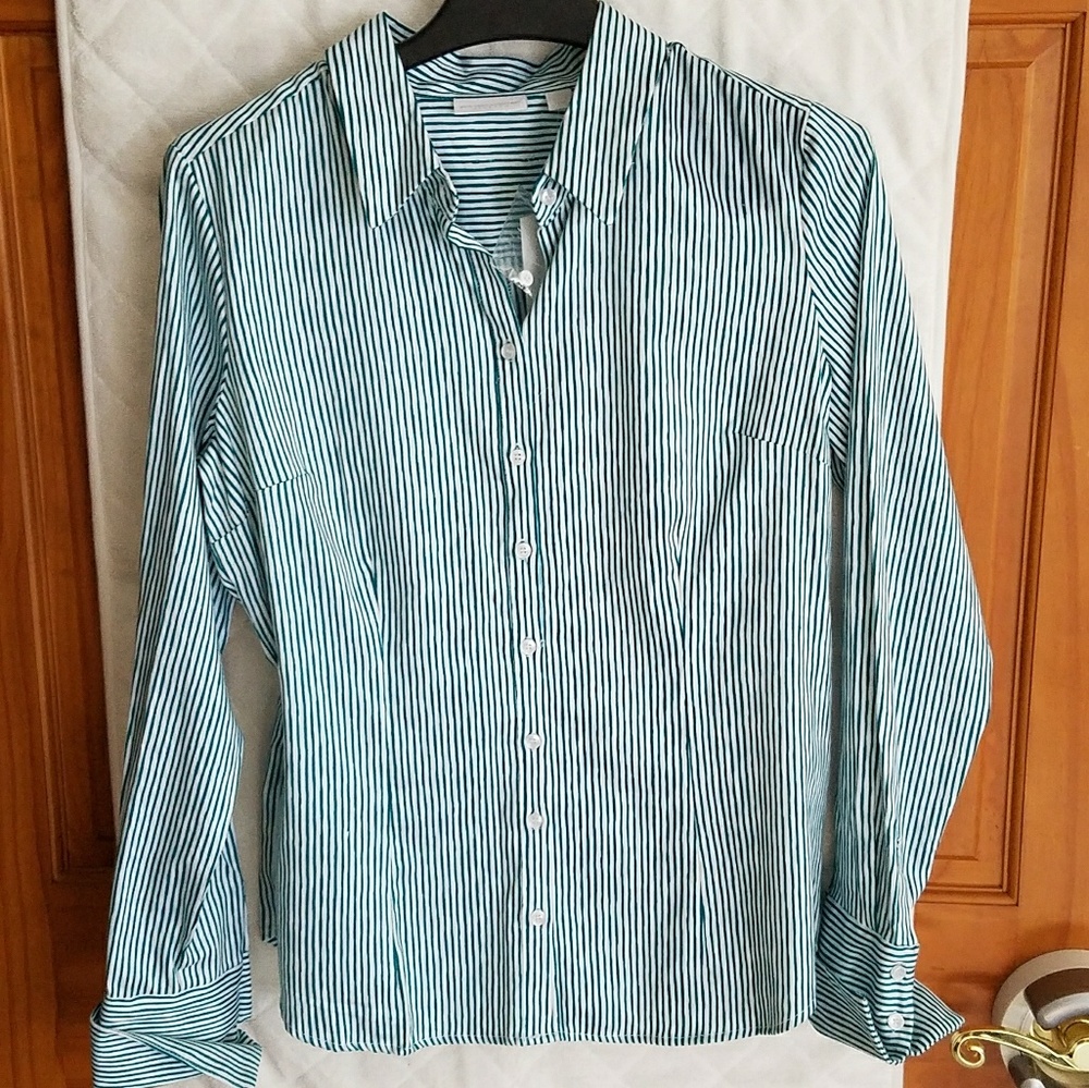 New York & Company Striped Button Down